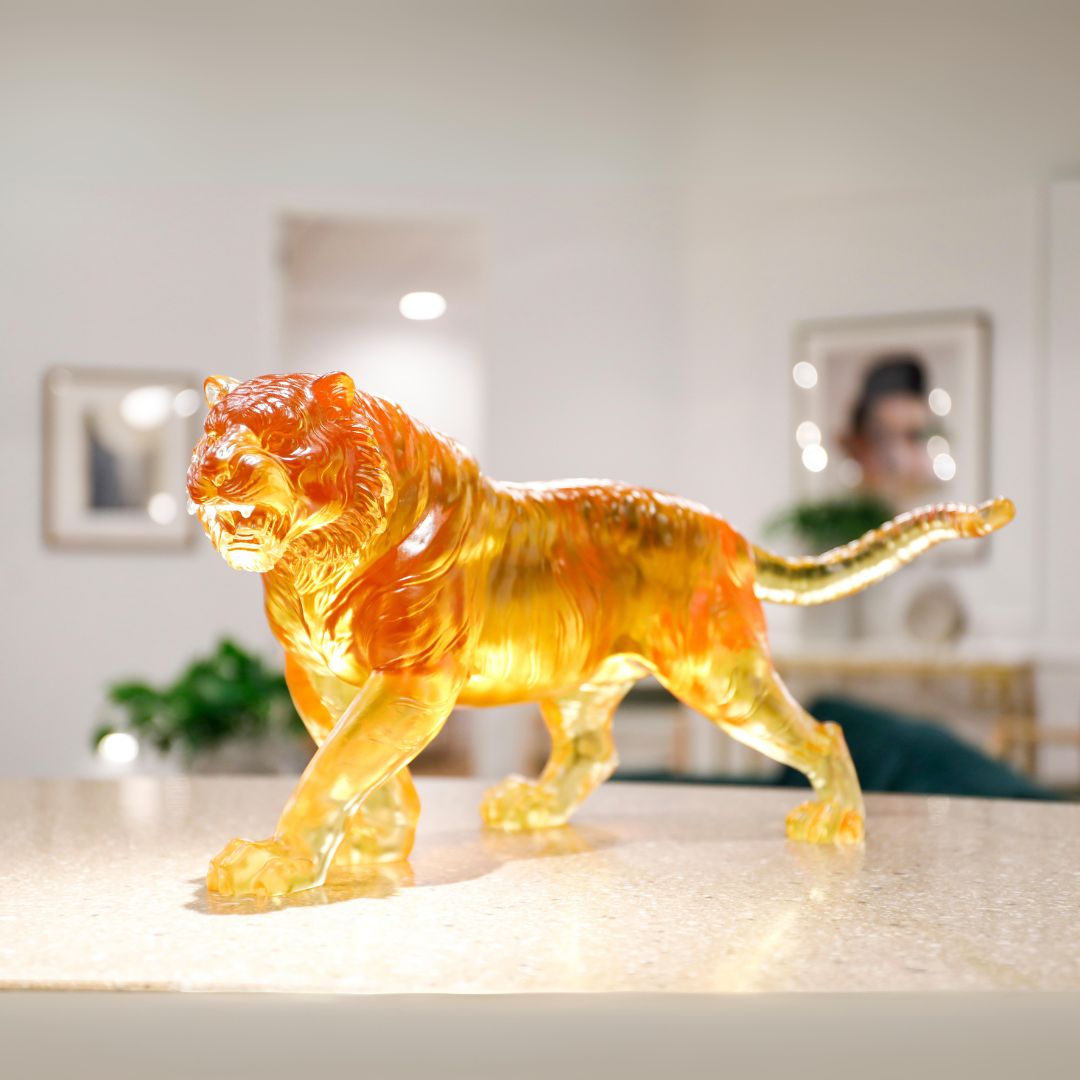 LIULI Crystal Tiger, Chinese Zodiac, Path of the Illuminated King