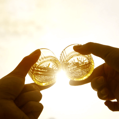 LIULI Living, Sake Cups, Shot Glasses | Auspicious Moon (set of 2)