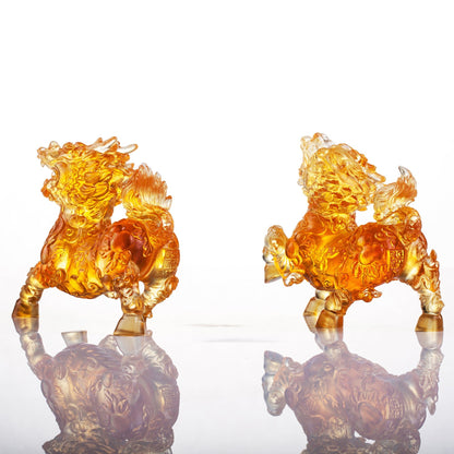 LIULI Mythical Creature Qilin, Benevolent Fortune