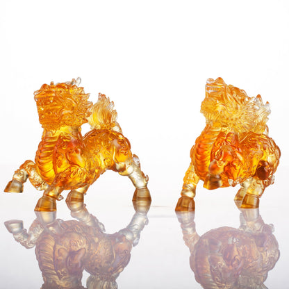 LIULI Mythical Creature Qilin, Benevolent Fortune
