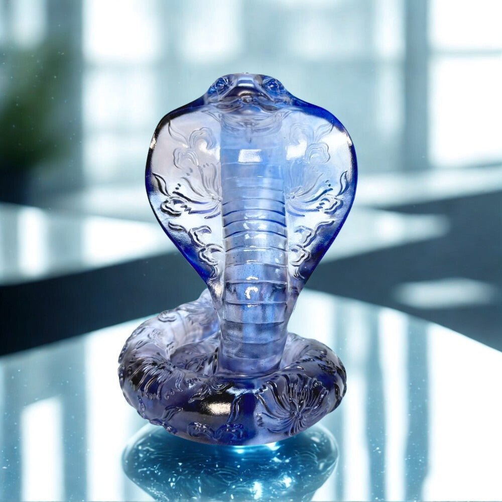 LIULI Crystal, Cobra Snake Sculpture | Opulence Invites Sun and Moon