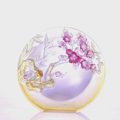 LIULI Crystal, Bamboo and Plum Blossom Sculpture, Tai Chi Series | The Rite of Spring