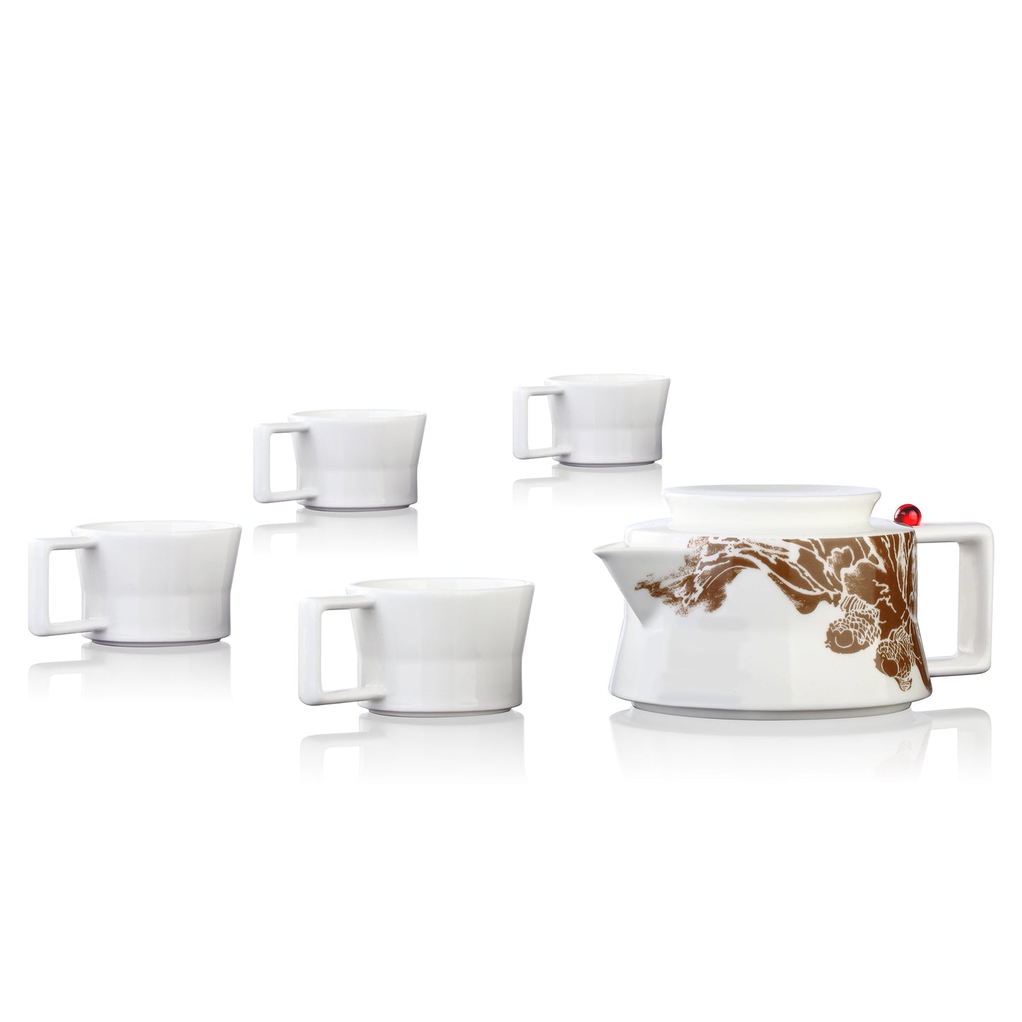 Tableware, Tea Set, Bone China, A Leisurely Drop of Red