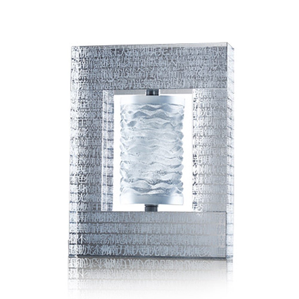 11.02"H Crystal Prayer Wheel, The Six-Character Great Bright Mantra on LIULI Prayer Wheel, Recital of Peace - LIULI Crystal Art