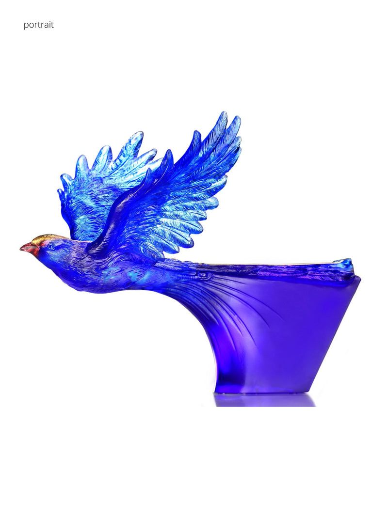 Aligned with the Light, I am the Prize, Blue Magpie Bird Figurine