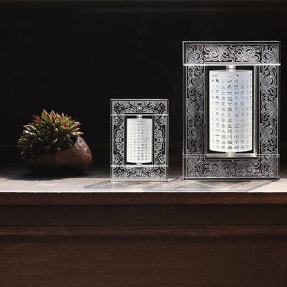 Chinese Crystal Prayer Wheel.  Signature Liuli Crystal Fine Art - LIULI Crystal Art