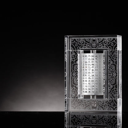 Chinese Crystal Prayer Wheel.  Signature Liuli Crystal Fine Art - LIULI Crystal Art
