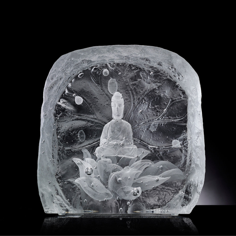 Crystal Buddha, Guanyin, Formless, but Not Without Form-Within a Flower, a Leaf--Enlightenment (Artist's Edition) - LIULI Crystal Art