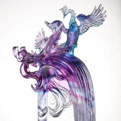 LIULI Crystal Art, Phoenix, Splendor In The Nine Heavens - LIULI Crystal Art