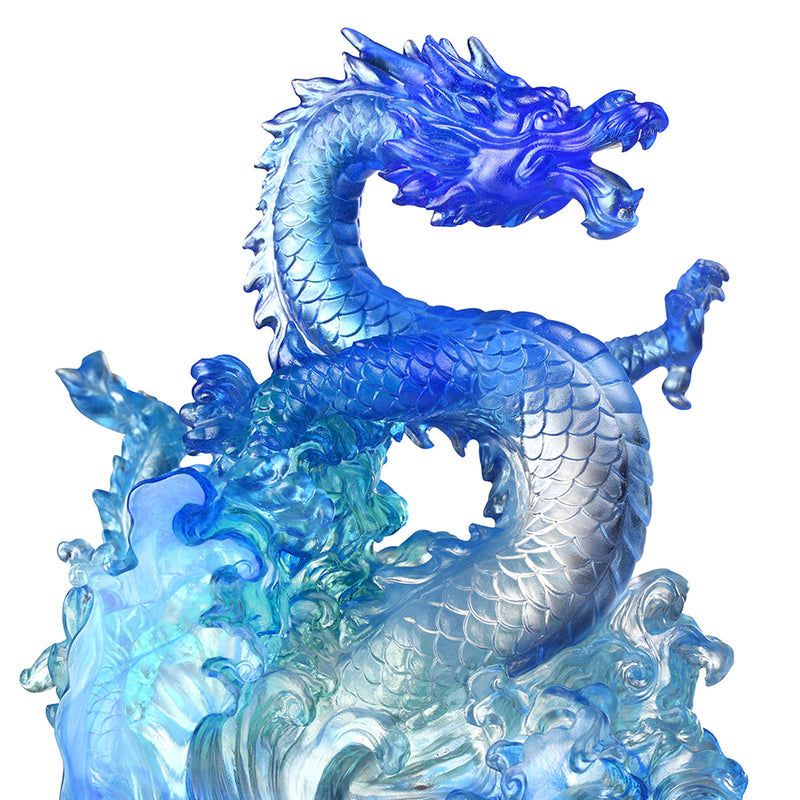 LIULI Crystal Art, Dragon, Ocean Wave, Dragon of Excellence - LIULI Crystal Art
