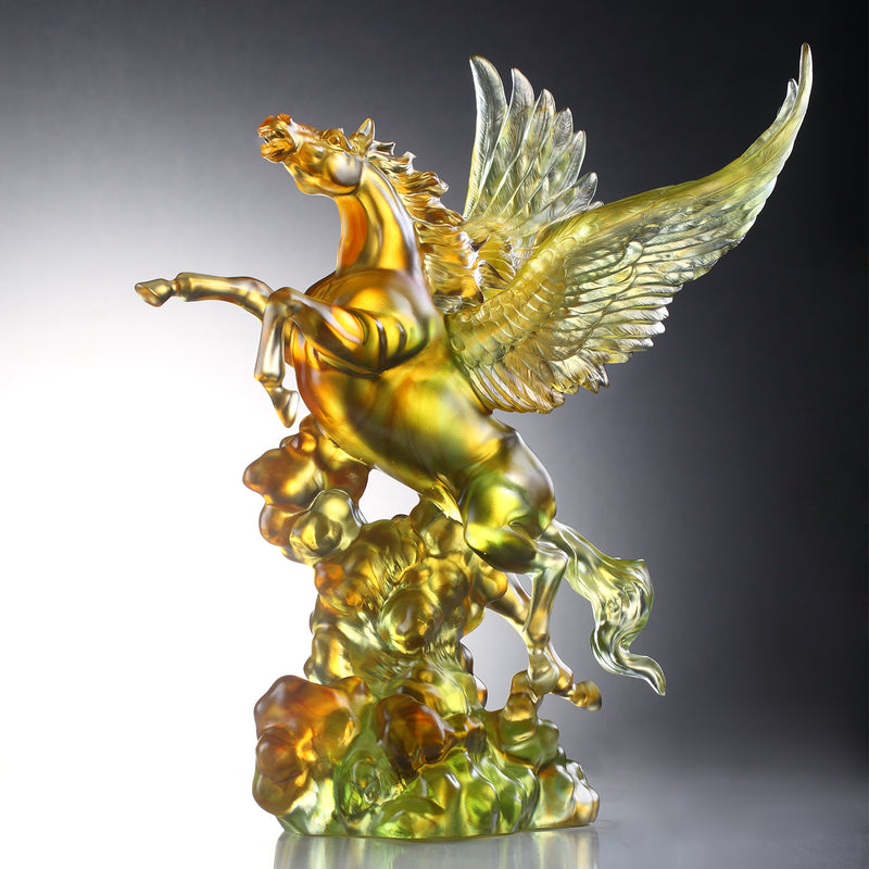 LIULI Crystal Art Collectible Pegasus Sculpture, King - LIULI Crystal Art