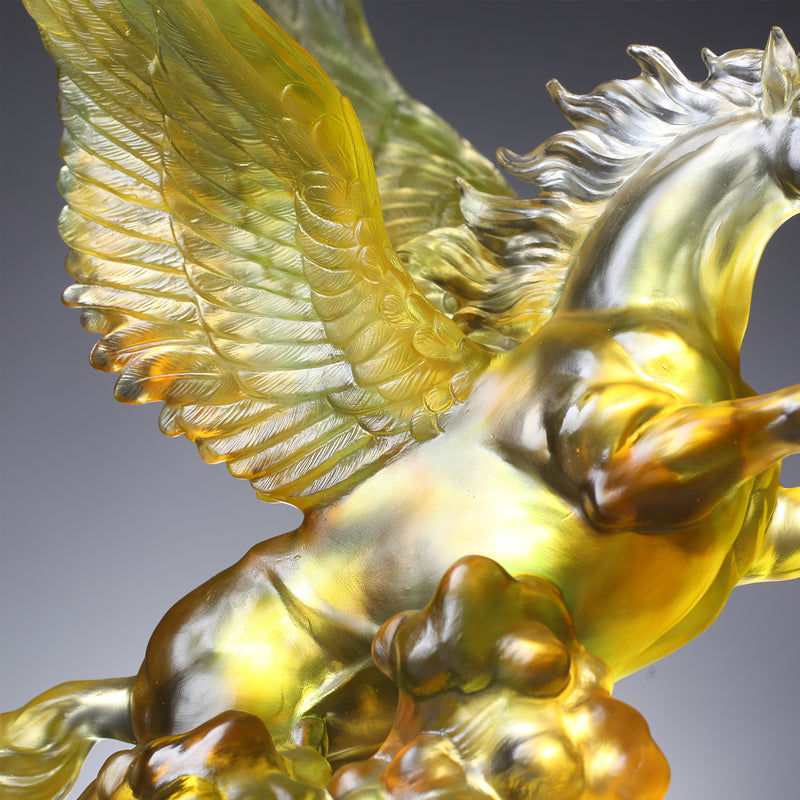 LIULI Crystal Art Collectible Pegasus Sculpture, King - LIULI Crystal Art