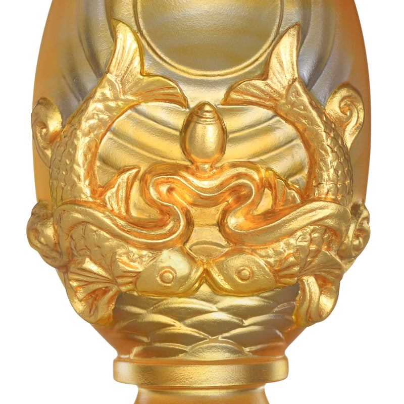 Crystal Feng Shui, Good Fortune & Wealth, Eight Auspicious Offerings, Implement Auspiciousness, The Rest Will Follow (Set of 8, 24K Gilded) - LIULI Crystal Art