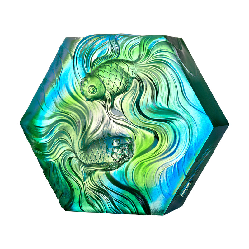 Crystal Fish, Goldfish, An Exquisite Dance - LIULI Crystal Art