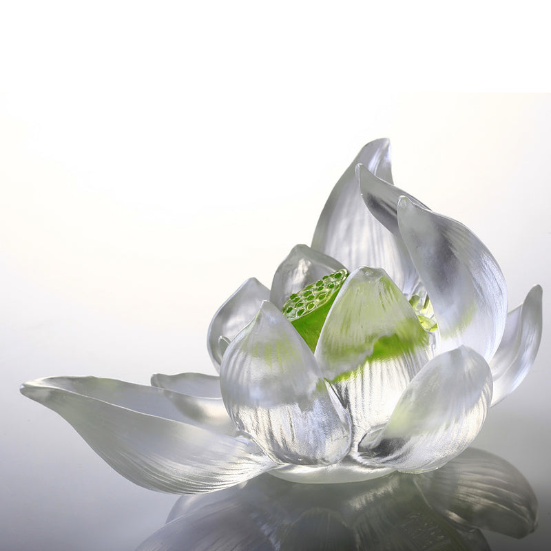 Crystal Flower, Lotus, Your Tranquil Heart - LIULI Crystal Art
