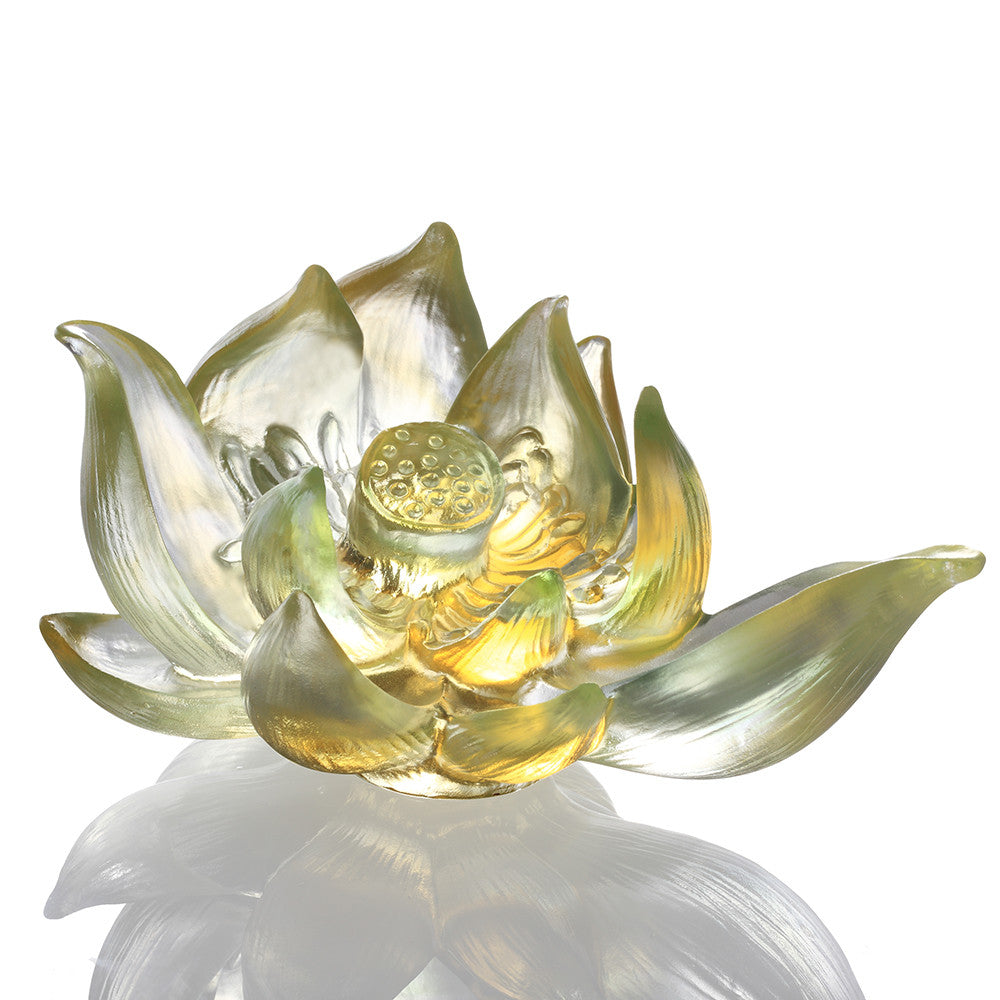 Crystal Flower, Lotus, Your Tranquil Heart - LIULI Crystal Art