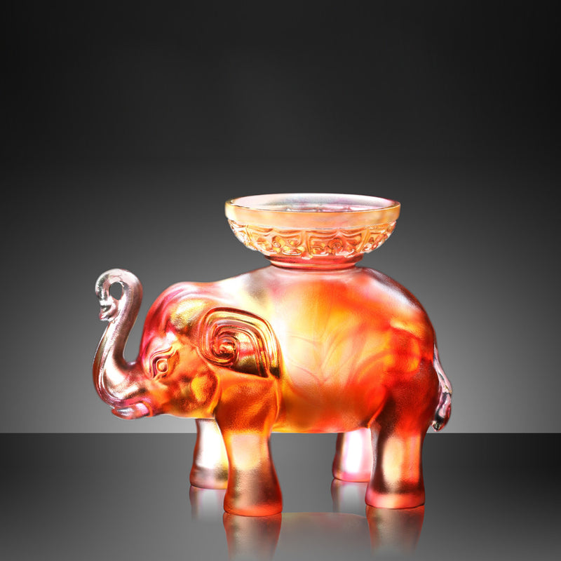Crystal Animal, Elephant, Step by Promising Step - LIULI Crystal Art