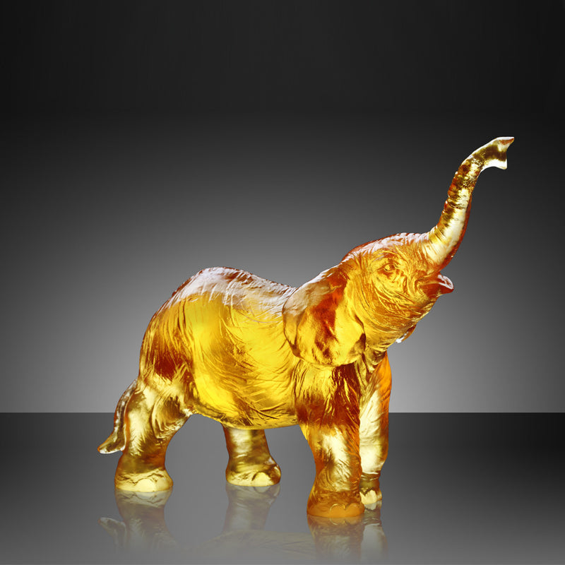 '-- DELETE -- Forever Toward the Sky - Elephant Figurine (Ambition) - LIULI Crystal Art