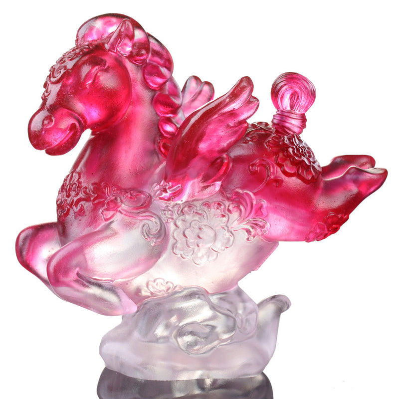 '-- DELETE -- Little Young Pegasus, Crystal Miniature Horse Figurine - Collect All 8 Colors - LIULI Crystal Art