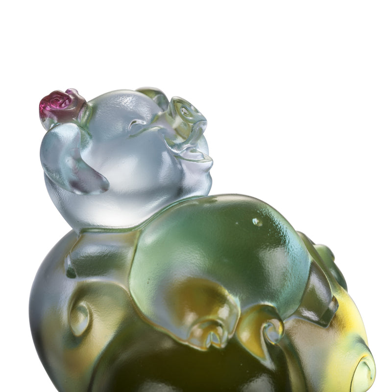 Crystal Animal, Pig, Fortune and Fulfillment - LIULI Crystal Art