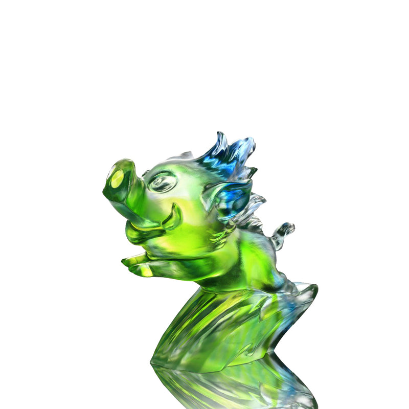 Crystal Animal, Pig, In Pursuit of Dreams - LIULI Crystal Art