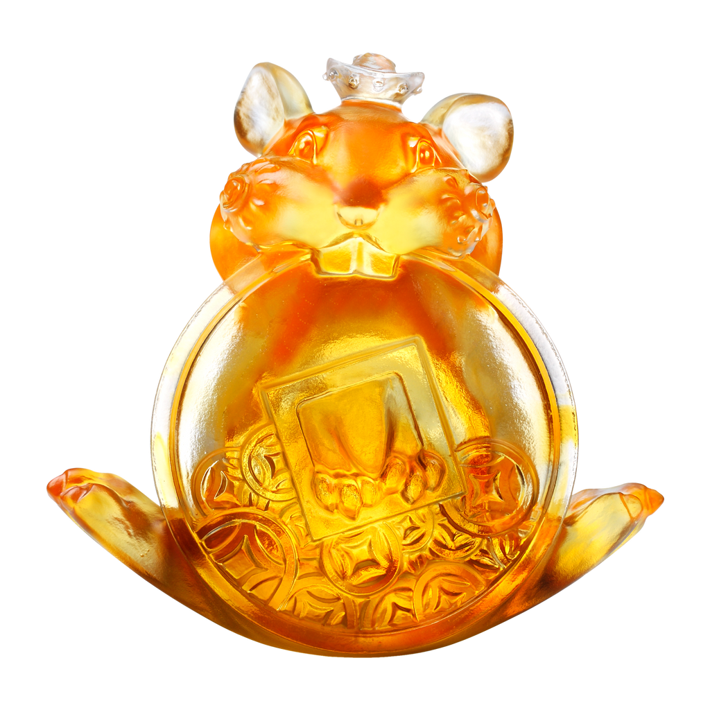 Crystal Animal, Mice, Mouse, Year of the Rat, Unshakable - LIULI Crystal Art