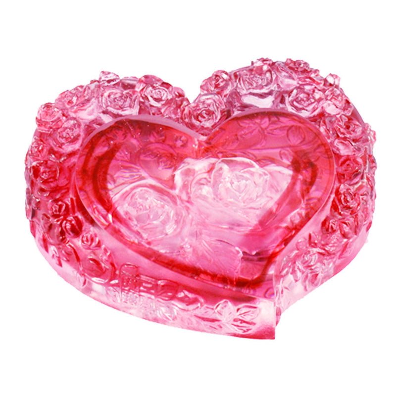 '-- DELETE -- Crystal Paperweight, Rose, Heart Shape, Reflecting the Flower Within Your Heart - LIULI Crystal Art
