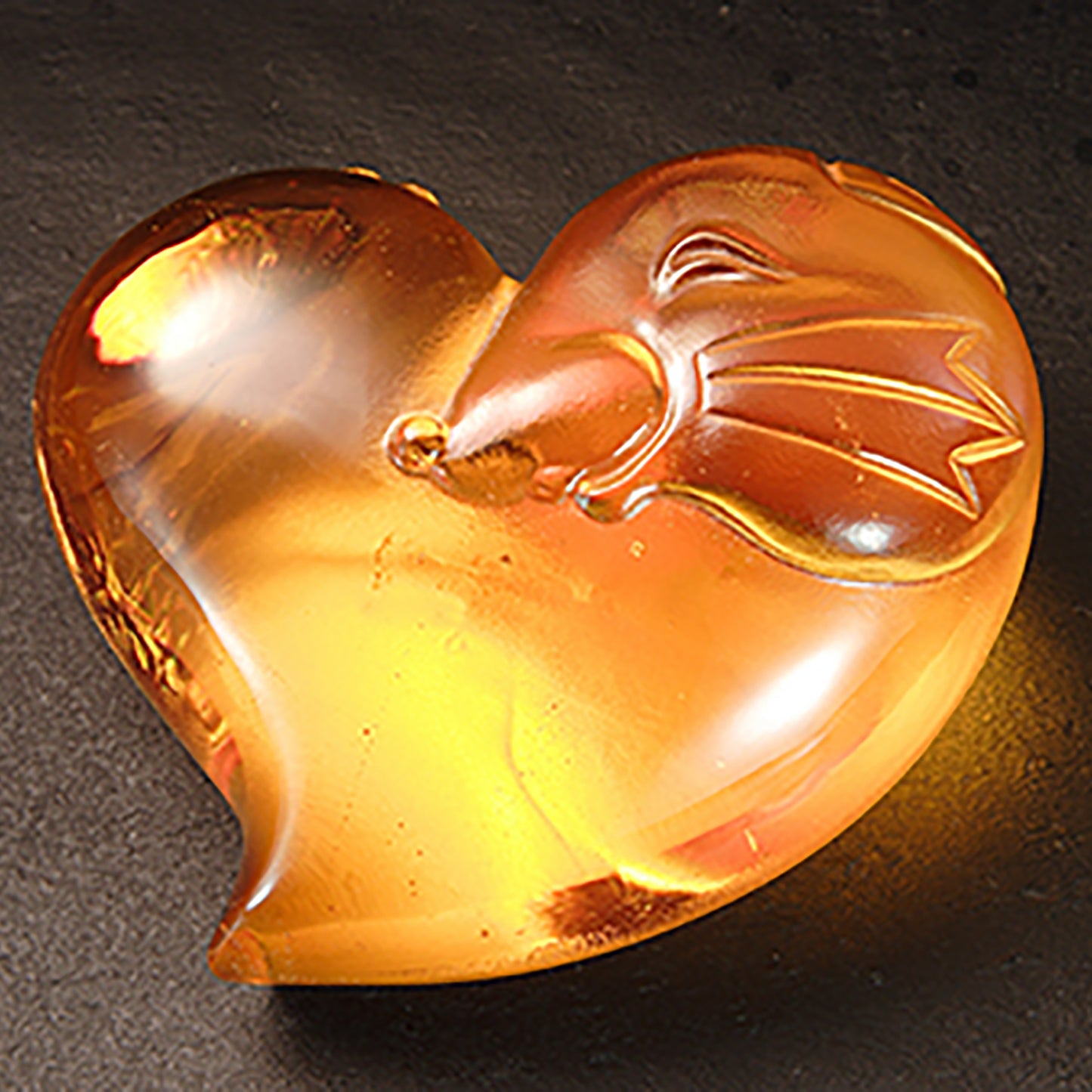 Crystal Paperweight, Heart Shape Mouse, Zodiac, The Mouse-Its Star, Its Heart - LIULI Crystal Art
