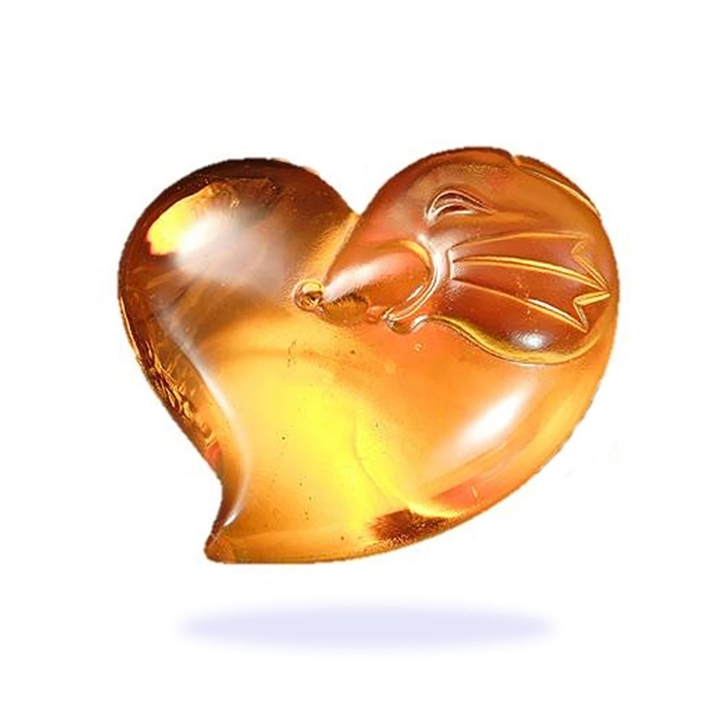 Crystal Paperweight, Heart Shape Mouse, Zodiac, The Mouse-Its Star, Its Heart - LIULI Crystal Art