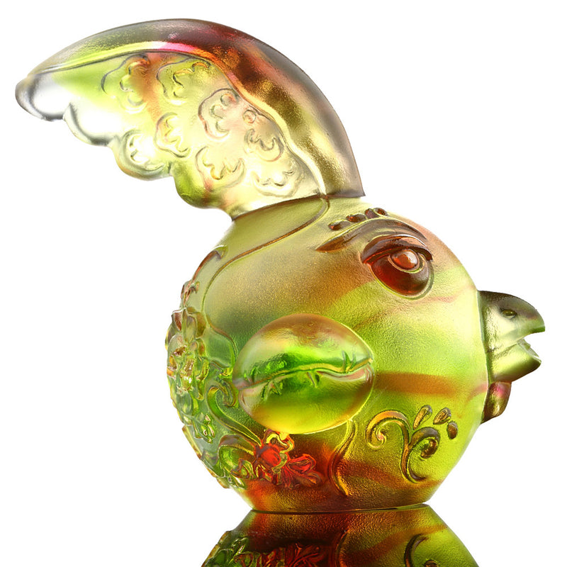 Crystal Zodiac, Animal, Year of the Rooster, The First Call - LIULI Crystal Art