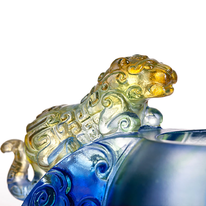 Crystal Vessel, Chinese Ding, A Majestic Duo - LIULI Crystal Art