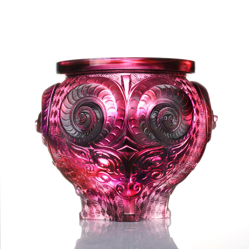 Convergence of Strength (Partnership), Vessel, Chinese Ding - LIULI Crystal Art