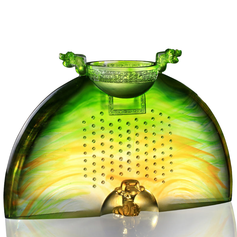 Crystal Vessel, Chinese Ding, Liberality with Dignity-Ding of Beautiful Era of Harmony - LIULI Crystal Art