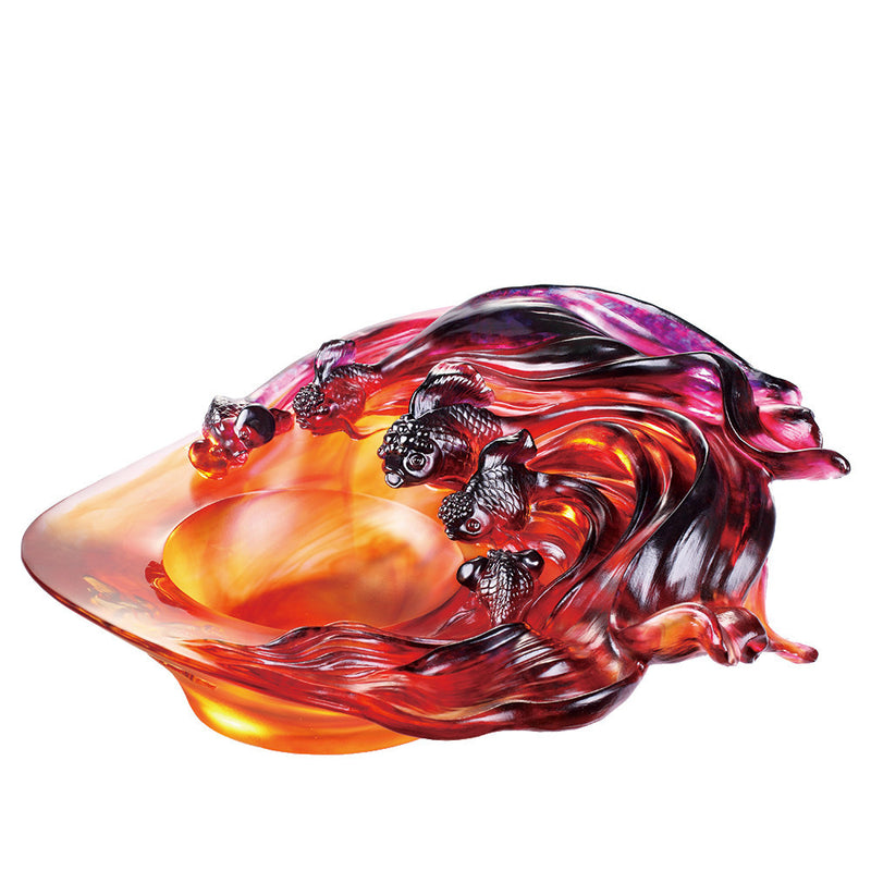 Crystal Fish, Goldfish, Harmonious Beauty - LIULI Crystal Art