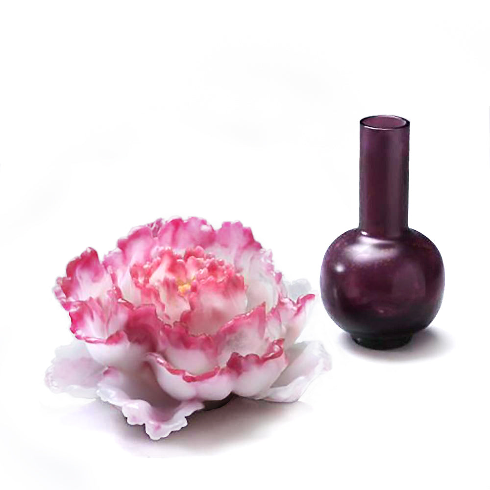Crystal Flower, Heavenly Blooms: Peony Flower - LIULI Crystal Art