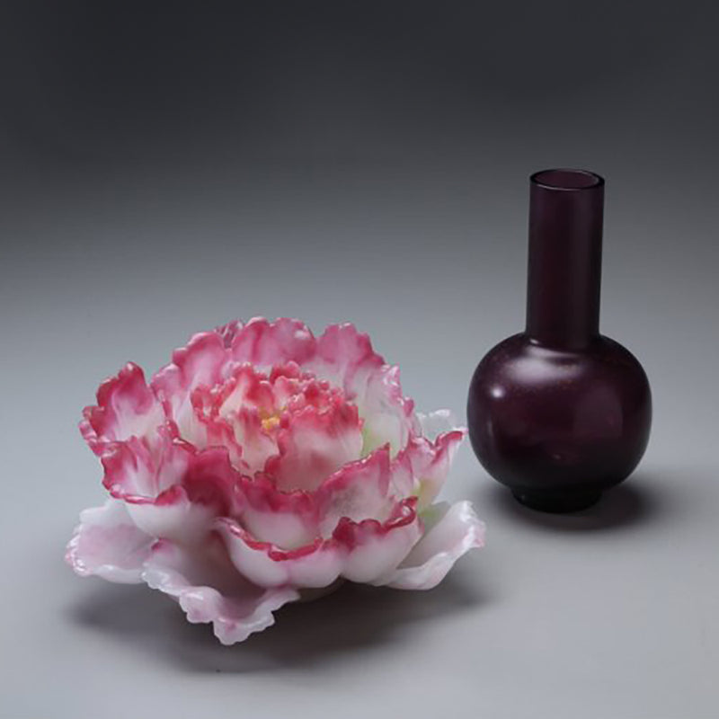 Crystal Flower, Heavenly Blooms: Peony Flower - LIULI Crystal Art