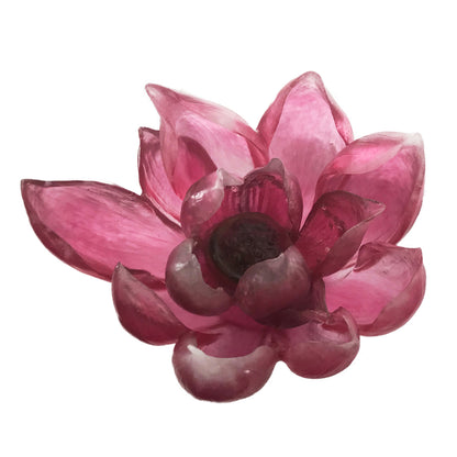 Crystal Flower, Fiery Red: Lotus Flower - LIULI Crystal Art