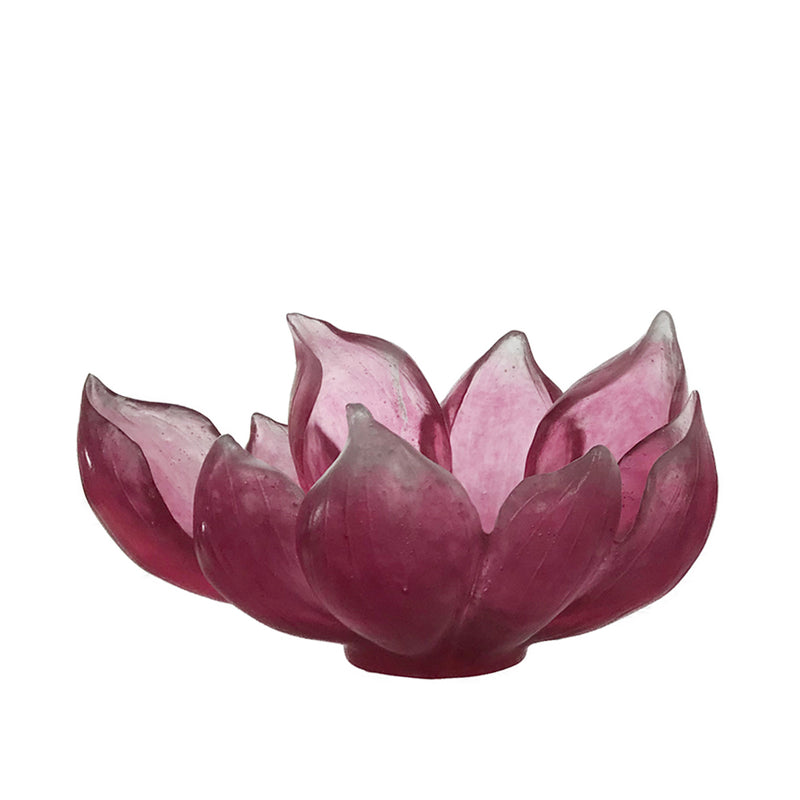 Crystal Flower, Fiery Red: Lotus Flower - LIULI Crystal Art