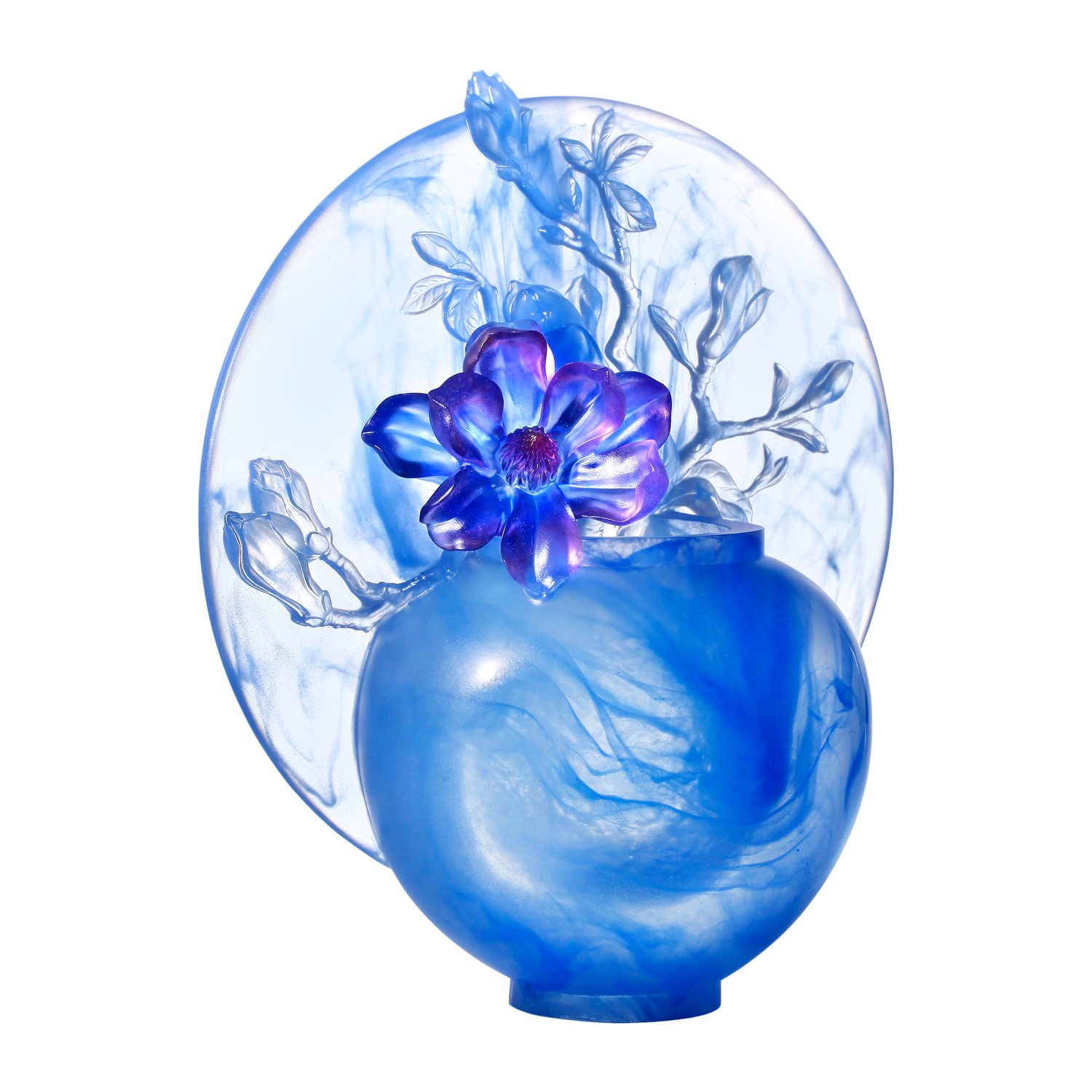 Crystal Flower, Magnolia, World of Beautiful Compassion - LIULI Crystal Art