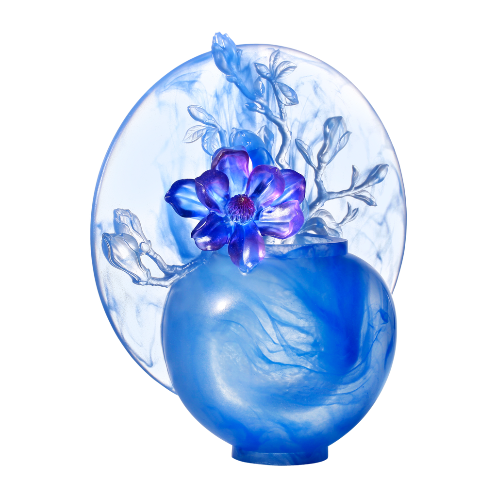 Crystal Flower, Magnolia, World of Beautiful Compassion - LIULI Crystal Art