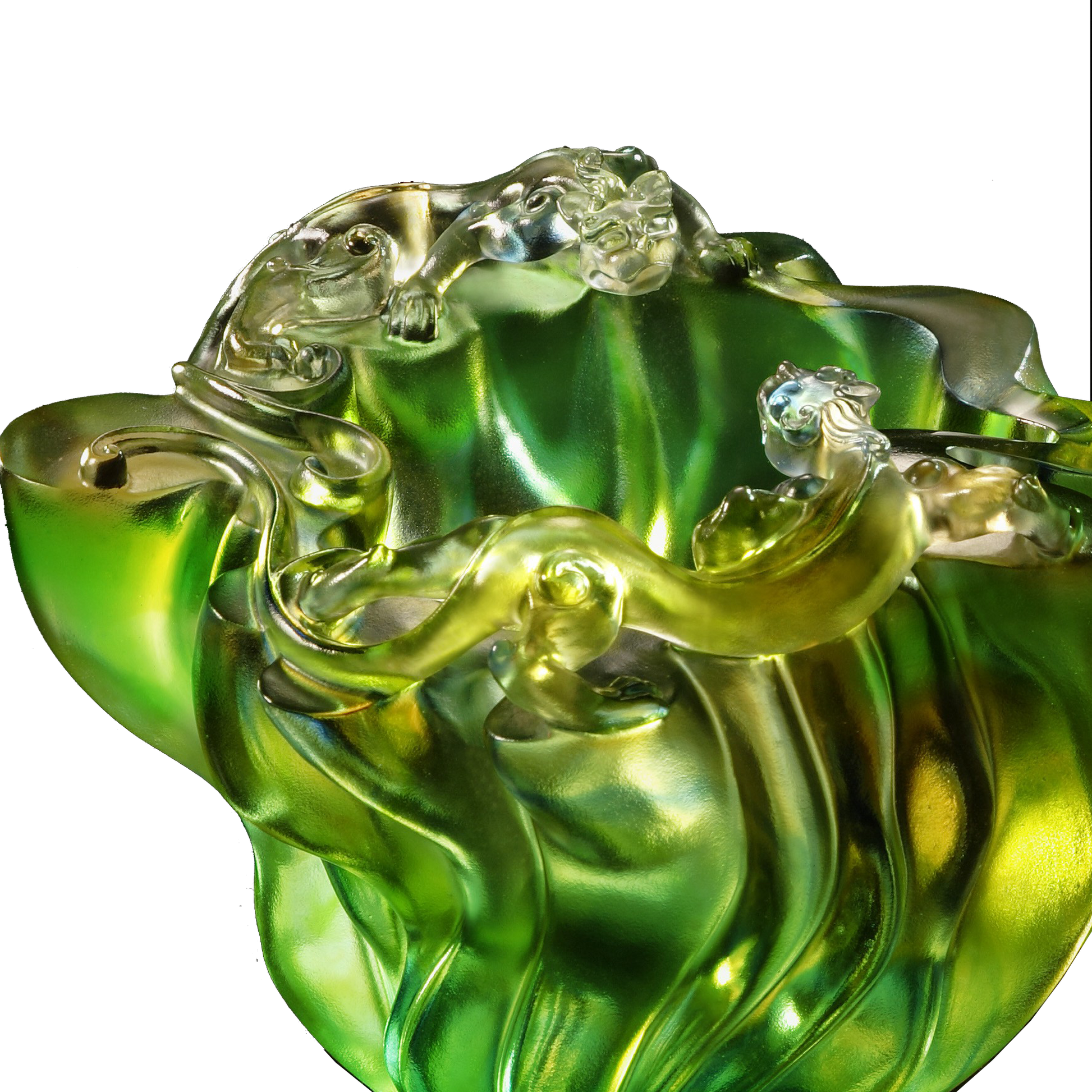 Joyous Rendezvous (Friendship) - Chilong Mythical Creature - LIULI Crystal Art