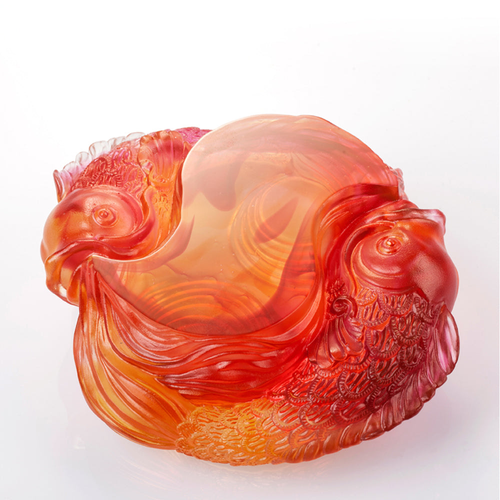 Crystal Paperweight, Fish, Rows of Joy - LIULI Crystal Art