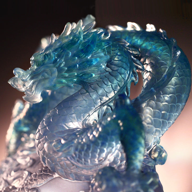 Crystal Art Mythical Dragon, Guardian-Azure Dragon of the East, Rise of the Dragon - LIULI Crystal Art