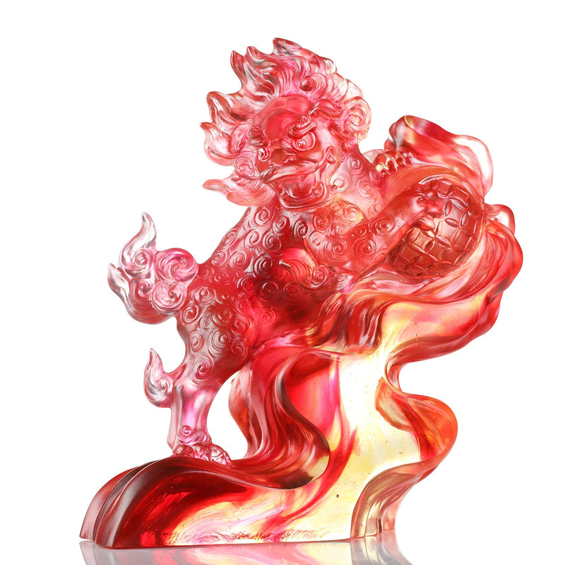 LIULI Crystal Art, Foo Dog, A Thunderous Presence - LIULI Crystal Art