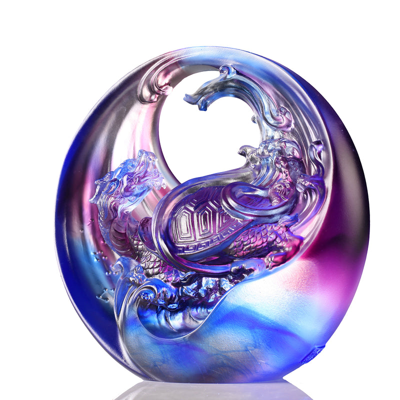 LIULI Crystal Art, Mythical Creature, Black Tortoise - Magnificent - LIULI Crystal Art