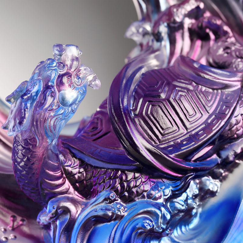 LIULI Crystal Art, Mythical Creature, Black Tortoise - Magnificent - LIULI Crystal Art