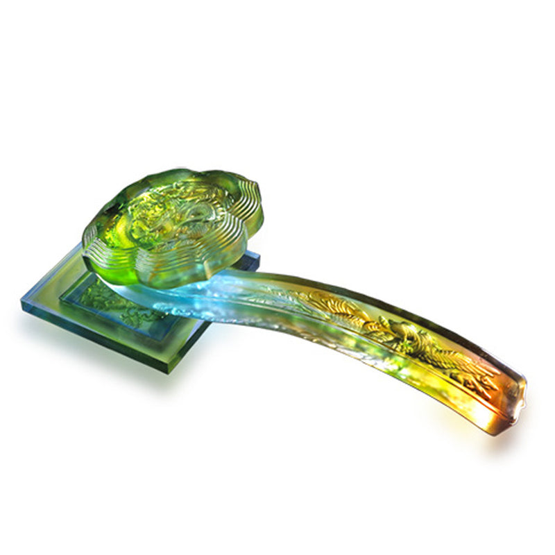 Crystal Ruyi, Fengshui, Two Hearts As One: The Dragon, The Phoenix - LIULI Crystal Art
