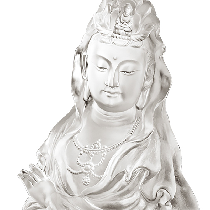Crystal Buddha, Guanyin, Heartfelt Compassion in Each Step - LIULI Crystal Art