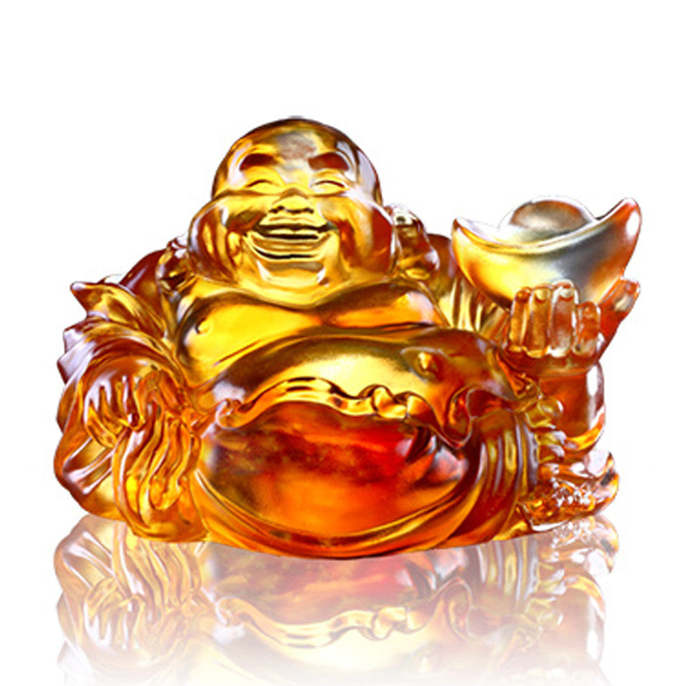 Crystal Buddha, Happy Belly Buddha, Come Joy and Fortune - LIULI Crystal Art
