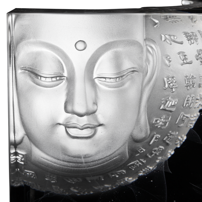 Crystal Buddha, Guanyin, Only Love, Only Concern, Illuminated Heart - LIULI Crystal Art